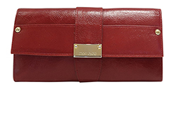 Reese Clutch, Leather, Red, 3